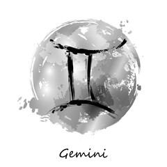 Abstract illustration of the zodiac sign Gemini.