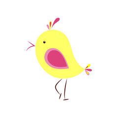 Vector abstract illustration on white background. Funny birds.