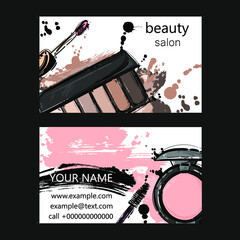 Vector abstract illustration with cosmetics. Fashion illustration