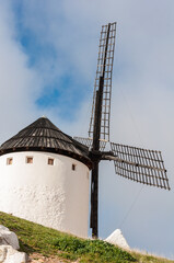 Traditional windmill, agricultural architecture in Campo de Criptana, Spain