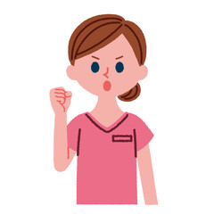 拳をにぎっている歯科助手のアイコン