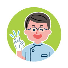 OKポーズをしている歯科医師のアイコン