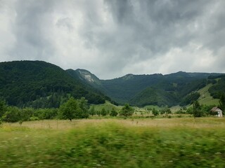 Fototapeta premium landscape with mountains and clouds