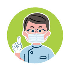 マスクをしている歯科医師のアイコン