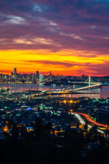 San Francisco Skyline at Dusk from the Oakland Hills