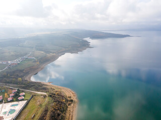 Aerial view of Ogosta Reservoir, Bulgaria