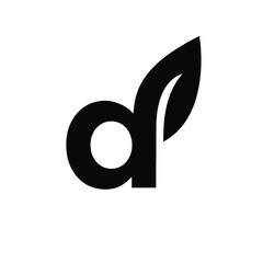 letter d leaf black logo	
