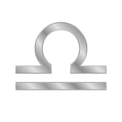Libra symbol on white.