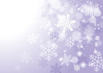 Fototapeta na wymiar キラキラ光る雪の背景　紫