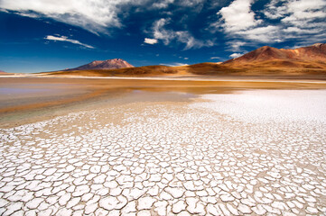 Saline lake in Chilean altiplano