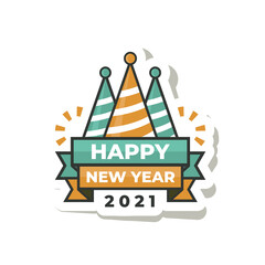 Happy New Year elegant design of colored 2021 logo numbers