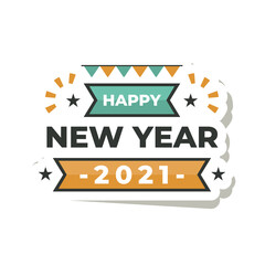 Fototapeta na wymiar Happy New Year elegant design of colored 2021 logo numbers