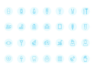 医療　アイコン　絆創膏　ワクチン　体温計　血圧計　医者　看護師　病院　菌　車椅子　マスク　骨折等