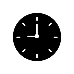 Clock glyph icon. on time symbol. simple design editable. design vector illustration