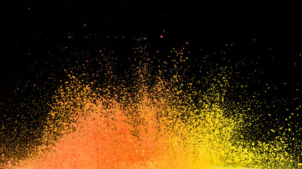 abstract powder color on black  background