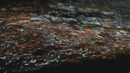 water flowing on the rocks
