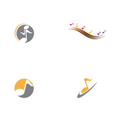 Set Musik note Logo Template vector symbol