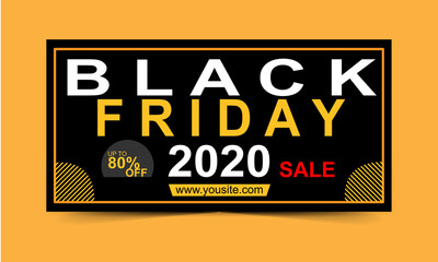 Black Friday Sale 2020 Black Background Template Design.