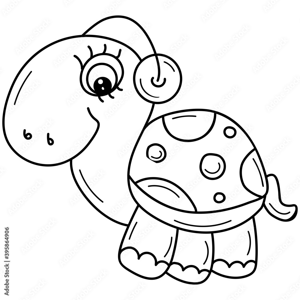 Sticker turtle cartoon drawing