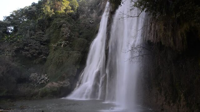 Tee Lor Su waterfall in deep forest and a large waterfall in The Northen of Thailand.