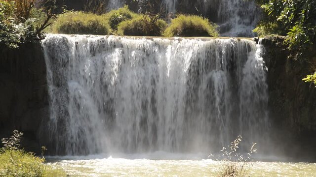 Tee Lor Su waterfall in deep forest and a large waterfall in The Northen of Thailand.