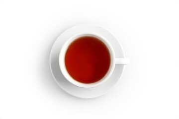 Looking down on hot drink cup
