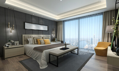 Fototapeta na wymiar Luxury bedroom design