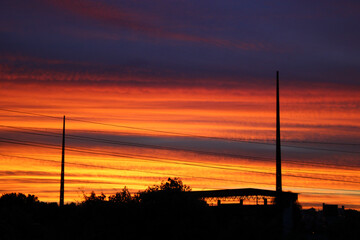Fototapeta na wymiar Sunset Over a Stadium
