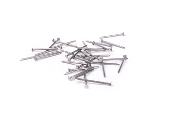 small nails isolate on white background