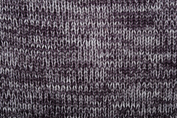 gray black knitted fabric texture.