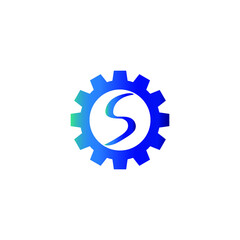 Letter S Gear Logo Vector Design. Gear Icon.
