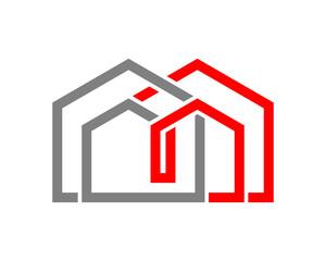 Home architecture draw with outline logo