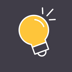 Light bulb icon. Symbol of idea. Shining electric lamp illustration.