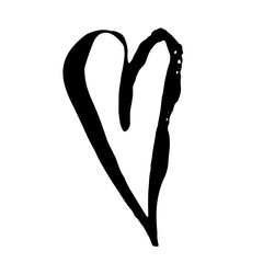 Grunge heart. Valentine day print. Vector illustration.