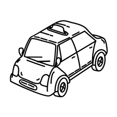 Cab Icon. Doodle Hand Drawn or Outline Icon Style