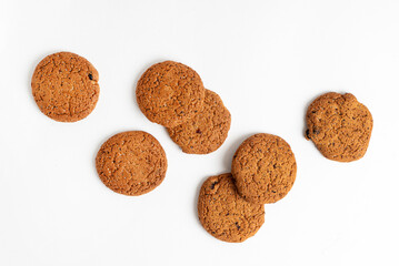oatmeal Cookies Isolated on white background