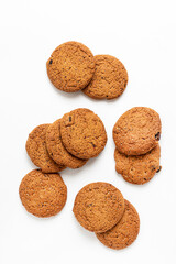 oatmeal Cookies Isolated on white background