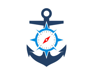 Anchor with compass in the middle