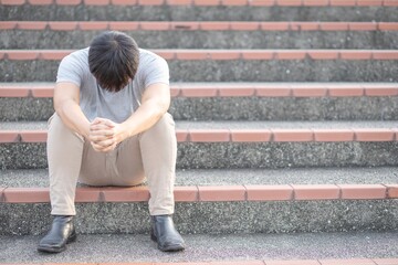 This man lost his job, was laid off, stressed out of the depression of the economy.