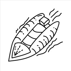 Lifeboat Icon. Doodle Hand Drawn or Outline Icon Style