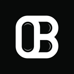 Initial letter OB logo template in flat design monogram illustration