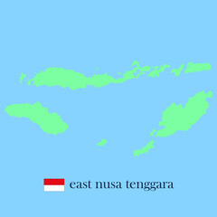 east nusa tenggara , map of Indonesia province isolated blue sea background, eps 10