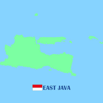 East java , map of Indonesia province isolated blue sea background, eps 10