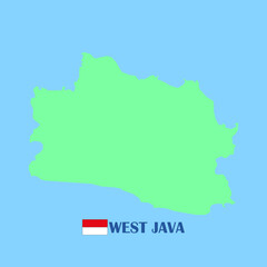 west java , map of Indonesia province isolated blue sea background, eps 10