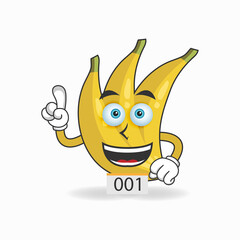 The Banana mascot character becomes a running athlete. vector illustration