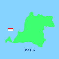 Fototapeta premium Banten , map of Indonesia province isolated blue sea background, eps 10