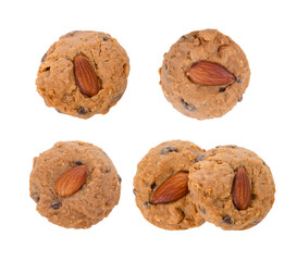 Almond Cookies isolated on white background.