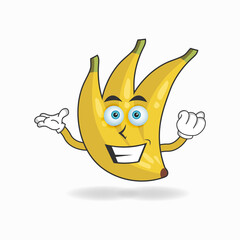 Banana mascot character with smile expression. vector illustration