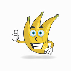 Banana mascot character with smile expression. vector illustration