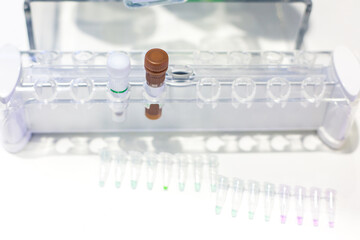 Pcr well plate microplate with biological samples